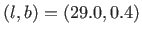 $ (l,b)=(29.0,0.4)$