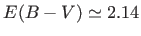 $ E(B-V)\simeq2.14$