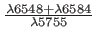 $ \frac{\lambda6548+\lambda6584}{\lambda5755}$