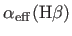 $ \alpha_{\rm eff}({\rm H}\beta)$