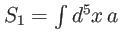 $ S_{1}=\int d^{5}x\,a$