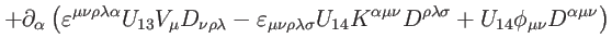 $\displaystyle +\partial _{\alpha }\left( \varepsilon ^{\mu \nu \rho \lambda \al...
...^{\rho \lambda \sigma }+U_{14}\phi _{\mu
\nu }D^{\alpha \mu \nu }\right) \notag$