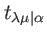 $ t_{\lambda \mu \vert\alpha }$