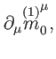 $\displaystyle \partial _{\mu }\overset{(1)}{m}_{0}^{\mu },$