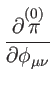 $\displaystyle \frac{\partial \overset{(0)}{\pi }}{\partial \phi _{\mu \nu }}$
