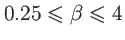 $ 0.25\leqslant\beta\leqslant4$