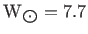 $ {\rm W}_{\bigodot}=7.7$