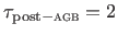 $ \tau_{\rm post-\textsc{agb}}=2$