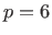 $ p=6$