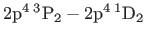 $ 2{\rm p}^{4} {}^{3}{\rm P}_{2}-2{\rm p}^{4} {}^{1}{\rm D}_{2}$